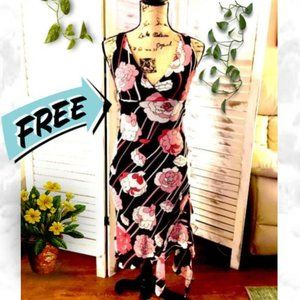 🌺Vibrant Tropical Blossom Midi Dress - FREE